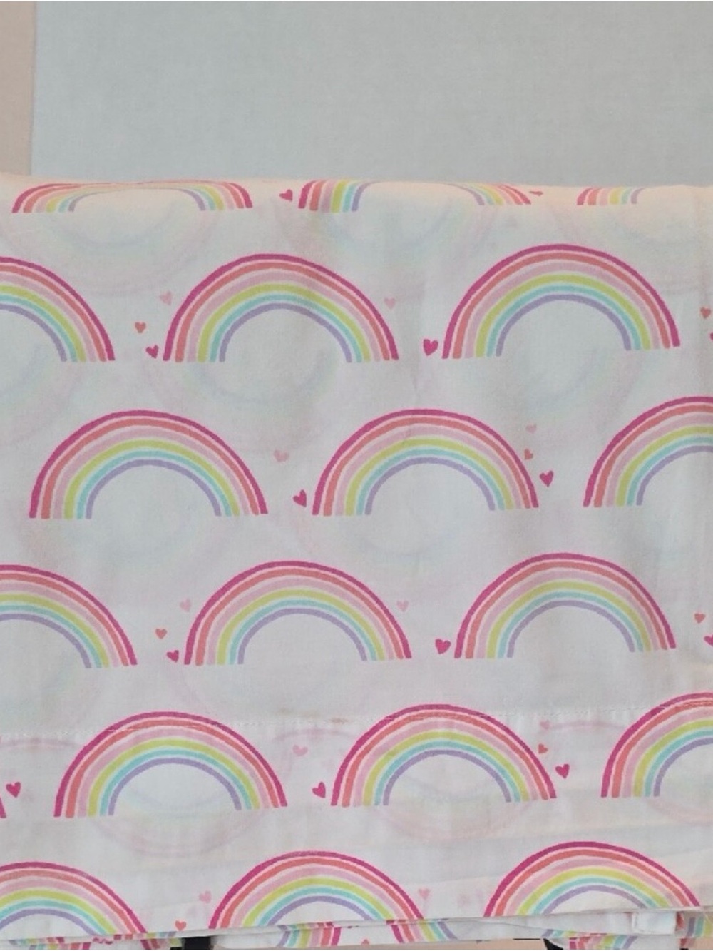 Pottery Barn Kids Rainbow Heart Organic Cotton Crib Sheet